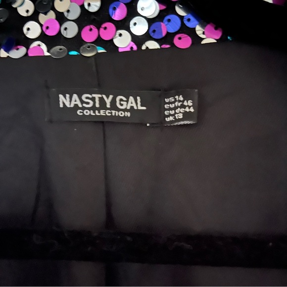 NWOT Nasty Gal Oversized Rainbow Sequinned Jacket - Picture 8 of 10